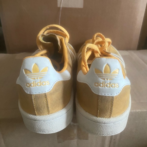 ADIDAS CAMPUS 80S SNEAKERS SHOES WOMENS US 7.5 UK 6 YELLOW ORANGE GOLD WHITE - Picture 4 of 5